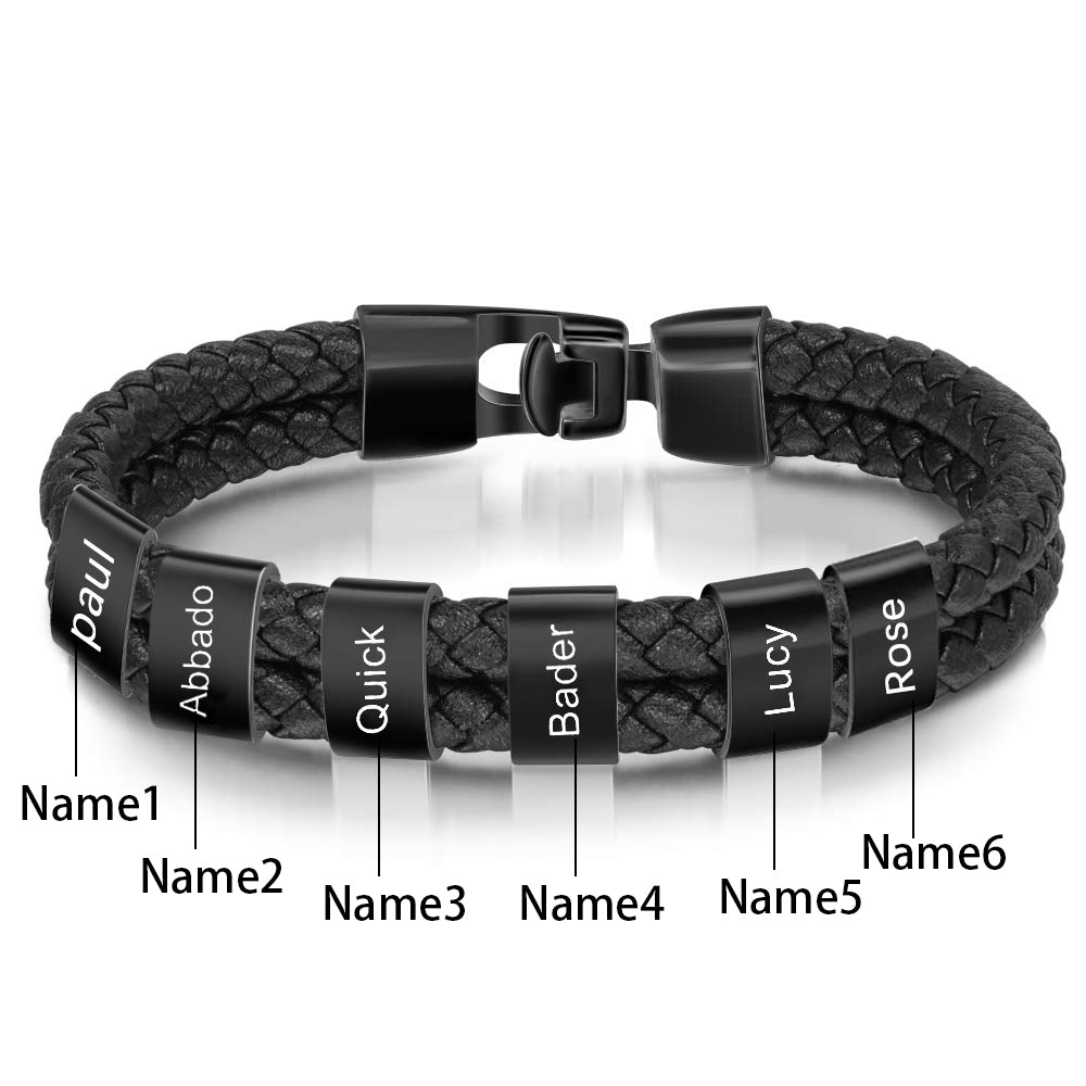 Custom Stainless Steal Leather Bracelet