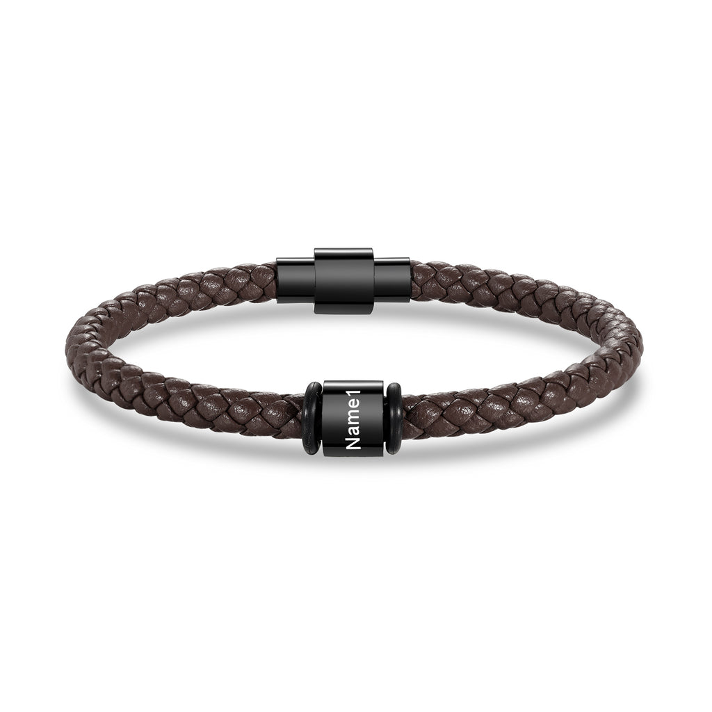 Custom Stainless Steal Leather Bracelet