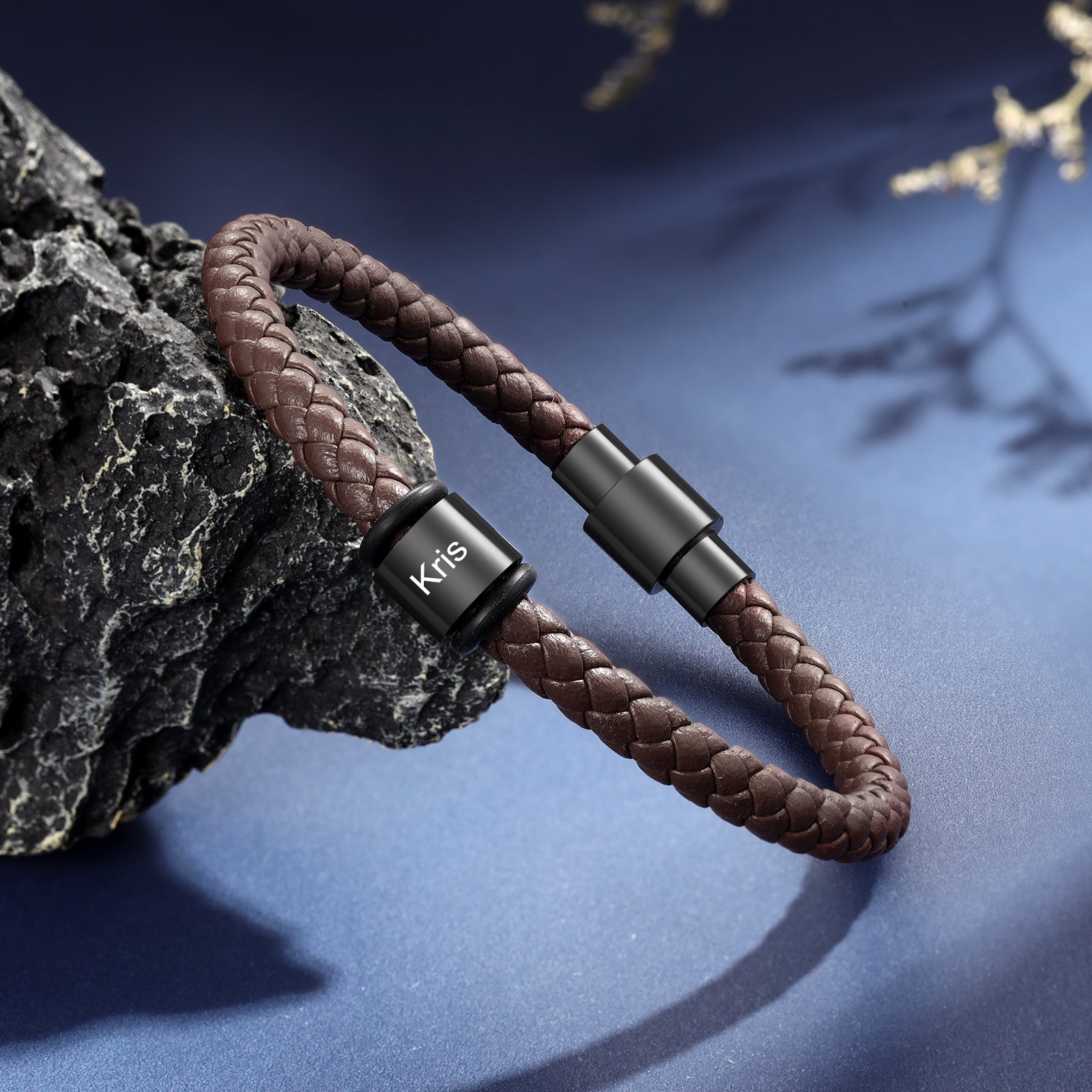 Custom Stainless Steal Leather Bracelet