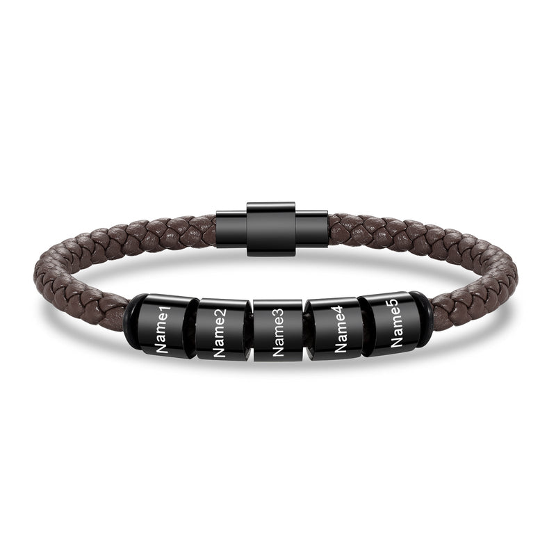 Custom Stainless Steal Leather Bracelet