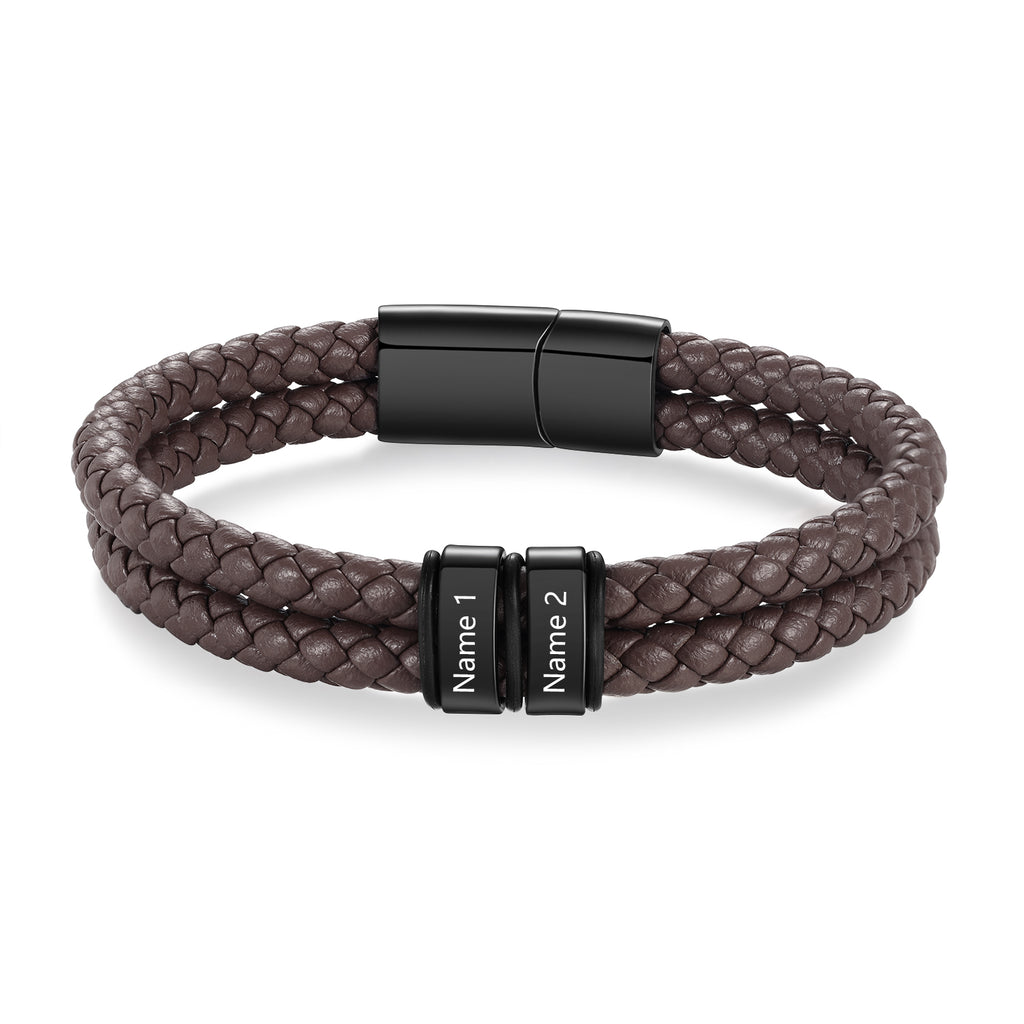 Custom Stainless Steal Leather Bracelet
