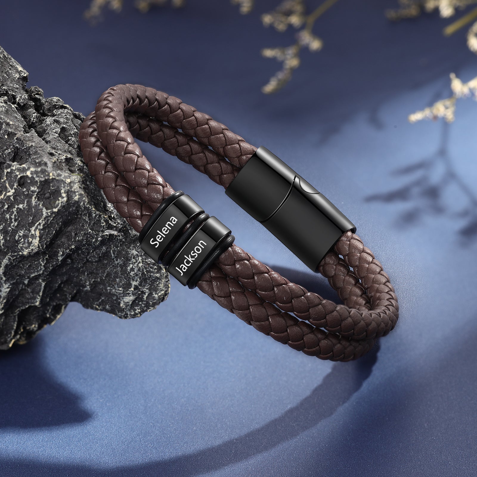 Custom Stainless Steal Leather Bracelet