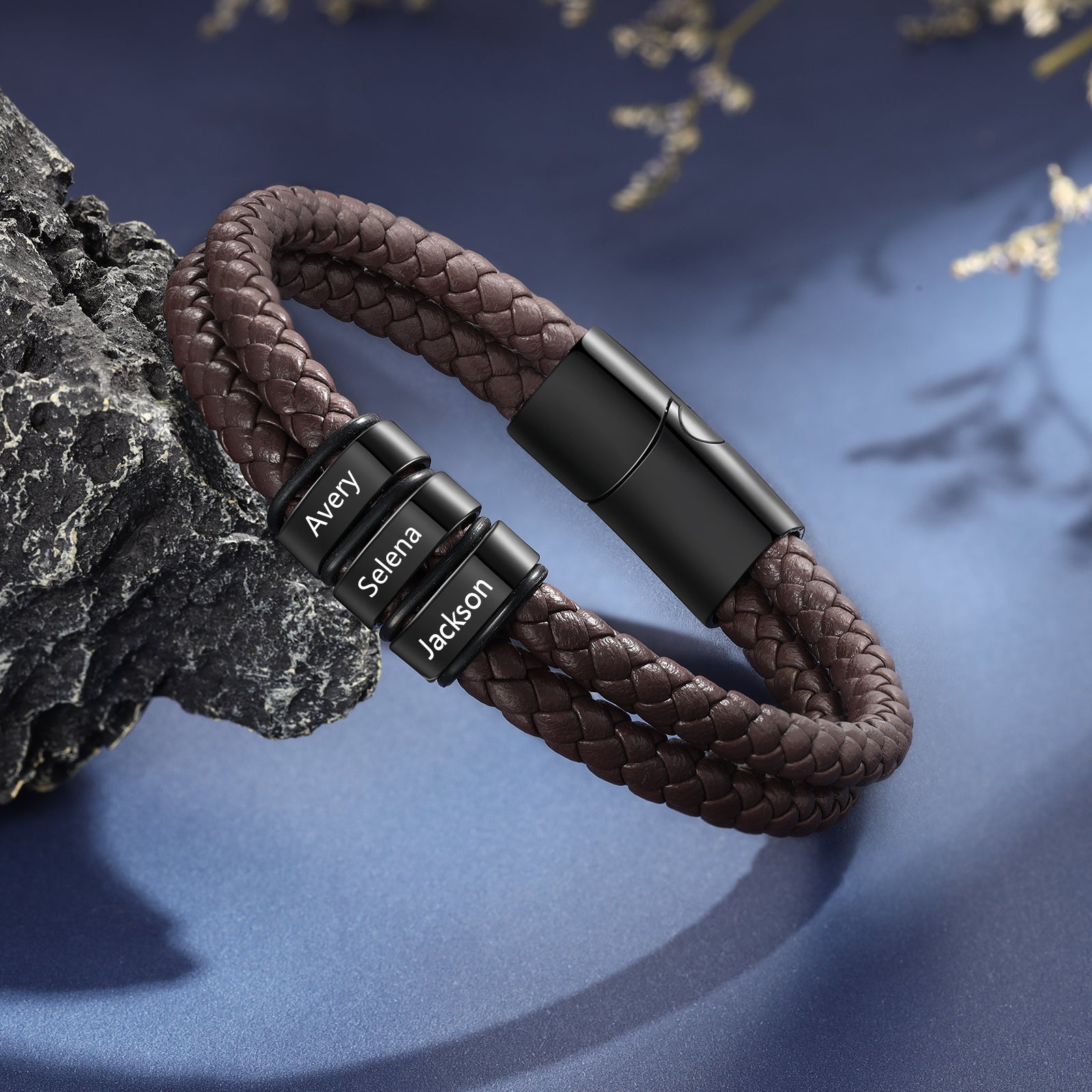 Custom Stainless Steal Leather Bracelet