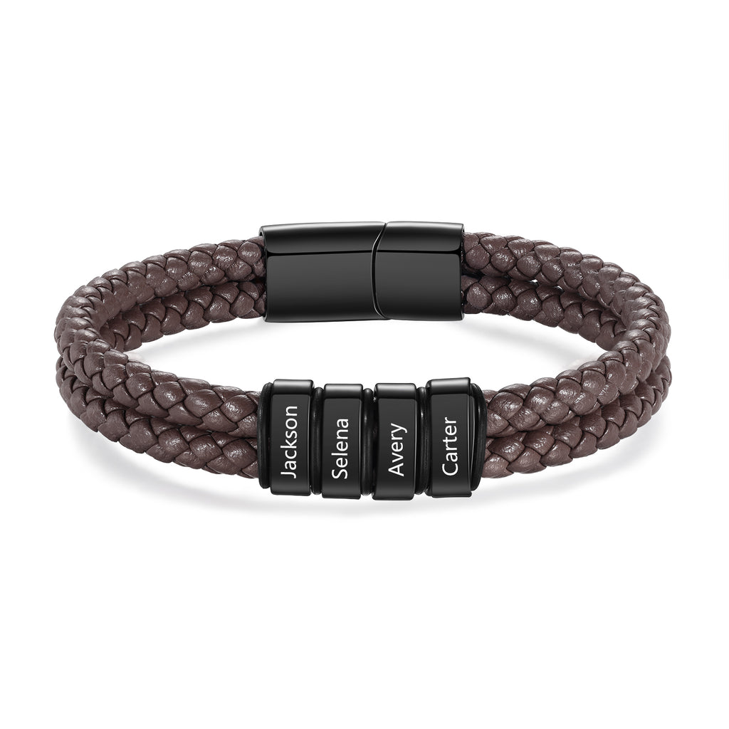 Custom Stainless Steal Leather Bracelet