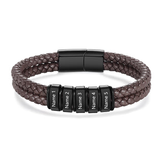 Custom Stainless Steal Leather Bracelet