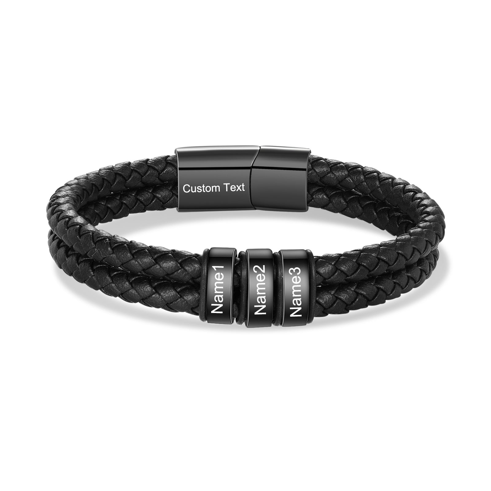 Custom Stainless Steal Leather Bracelet