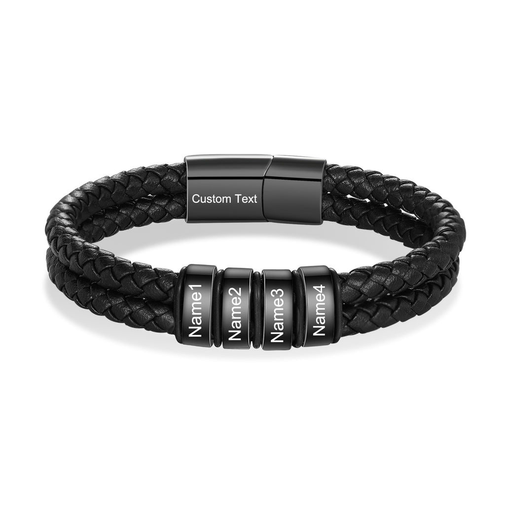 Custom Stainless Steal Leather Bracelet