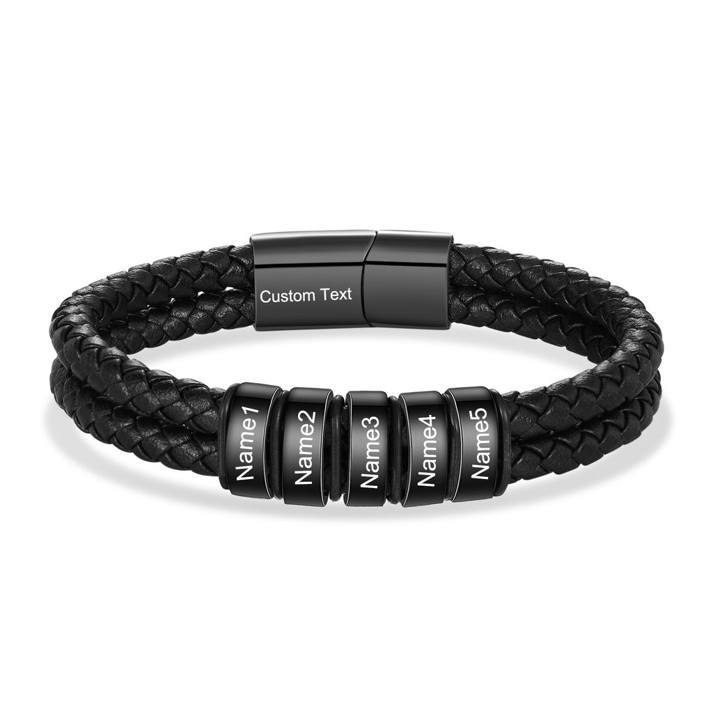 Custom Stainless Steal Leather Bracelet