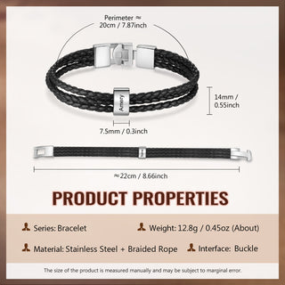 Custom Name Leather Bracket