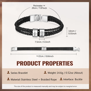 Custom Name Leather Bracket