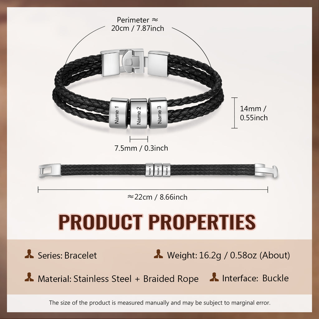 Custom Name Leather Bracket