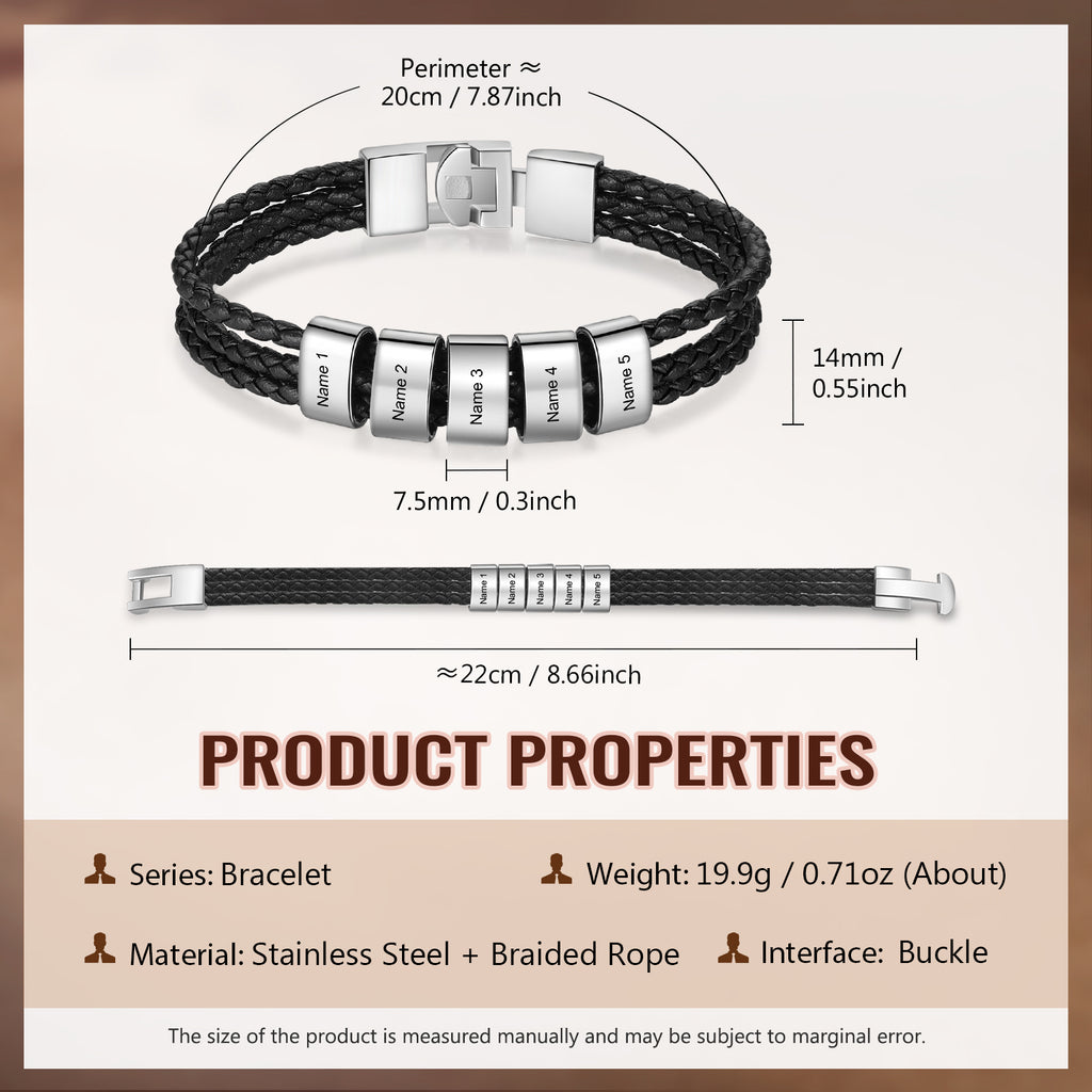 Custom Name Leather Bracket