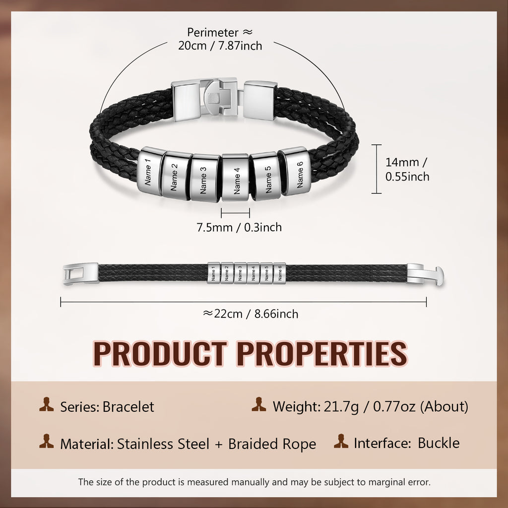 Custom Name Leather Bracket