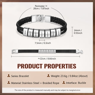 Custom Name Leather Bracket