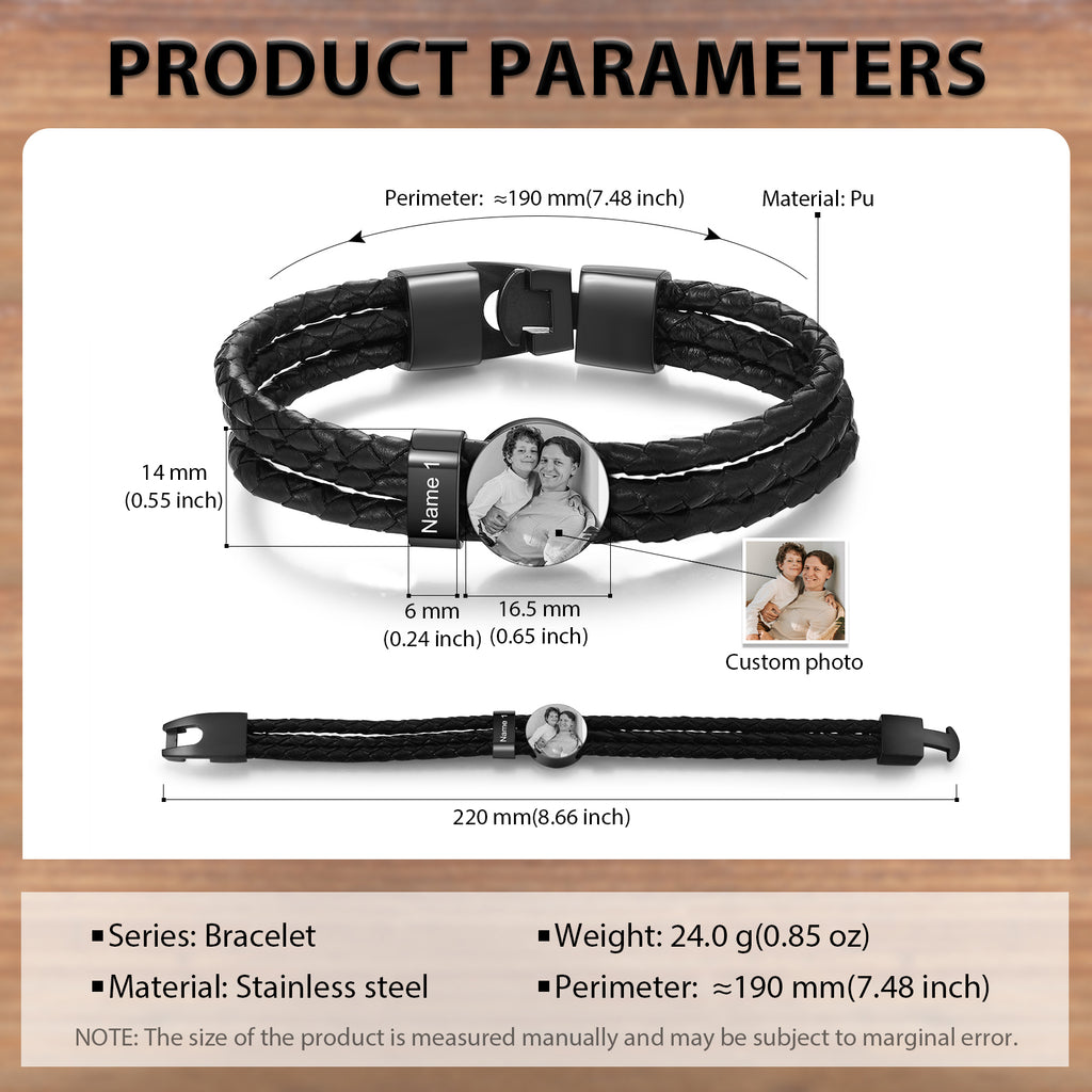 Custom Photo Leather Bracelet