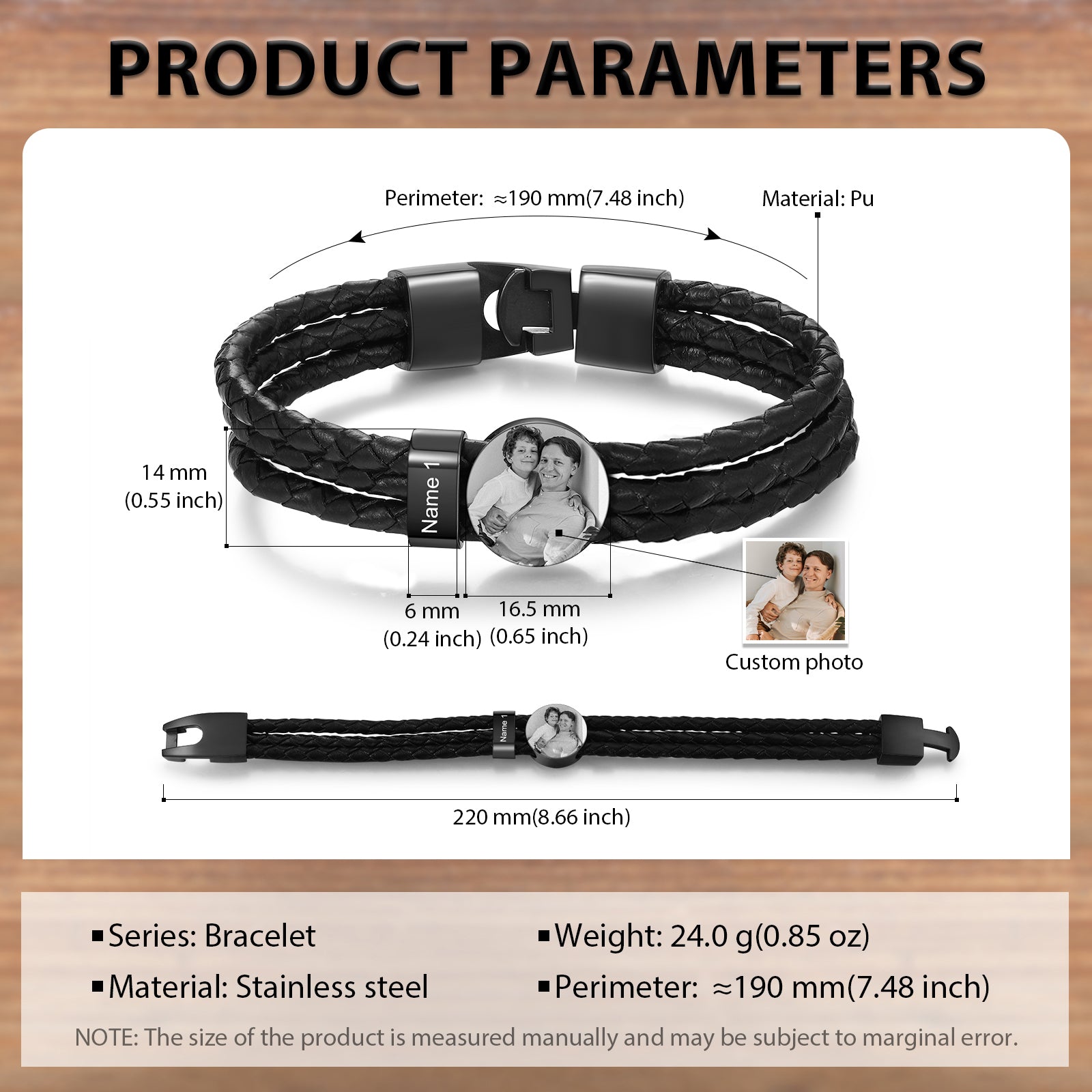 Custom Photo Leather Bracelet