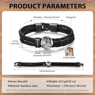 Custom Photo Leather Bracelet