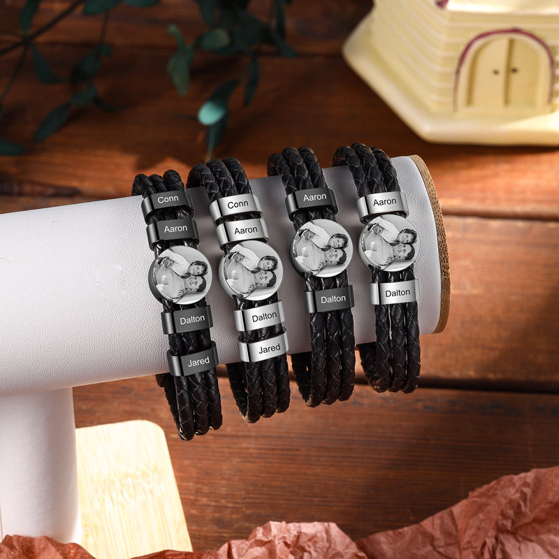 Custom Photo Leather Bracelet