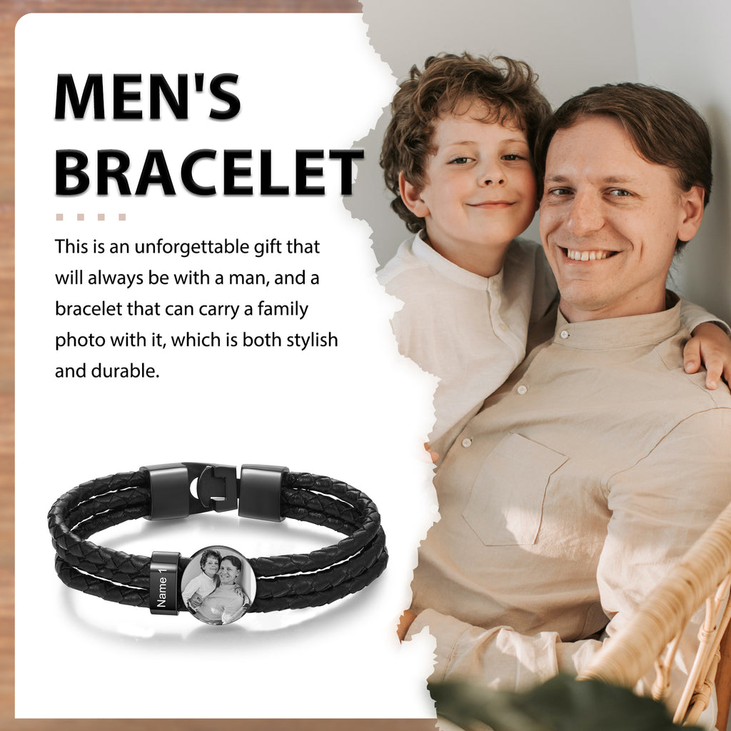 Custom Photo Leather Bracelet
