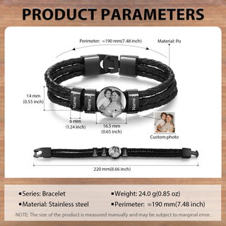 Custom Photo Leather Bracelet