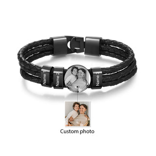 Custom Photo Leather Bracelet
