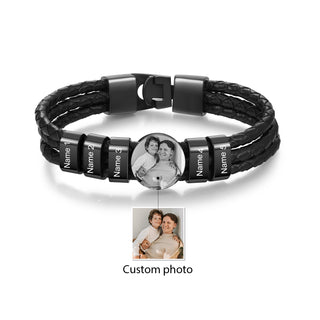 Custom Photo Leather Bracelet