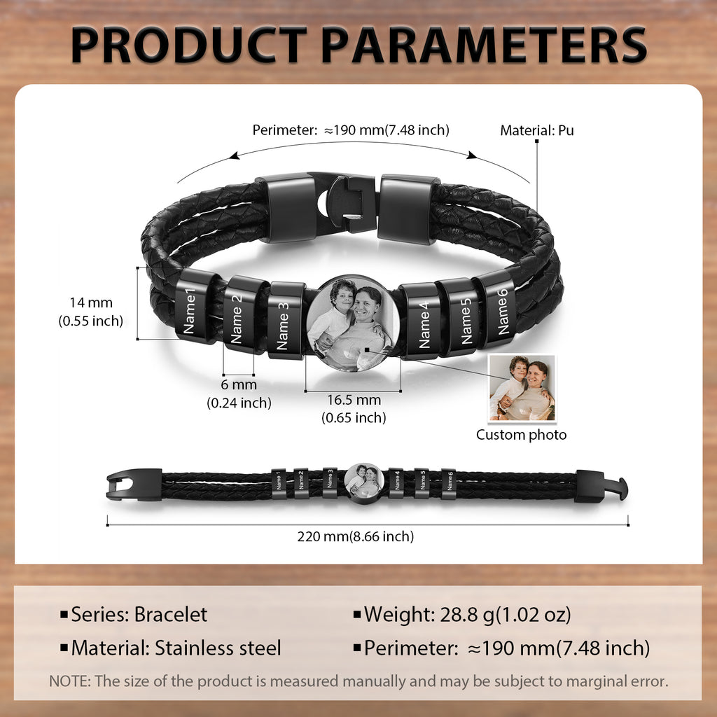 Custom Photo Leather Bracelet
