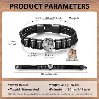 Custom Photo Leather Bracelet