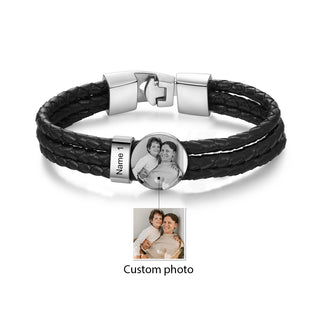 Custom Photo Leather Bracelet