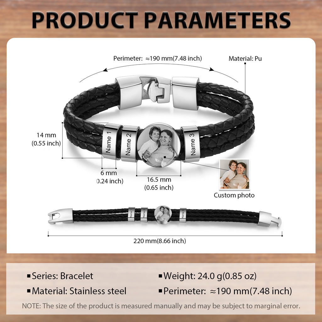 Custom Photo Leather Bracelet