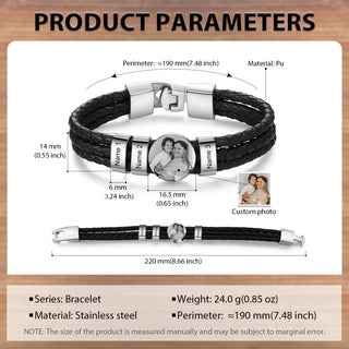 Custom Photo Leather Bracelet