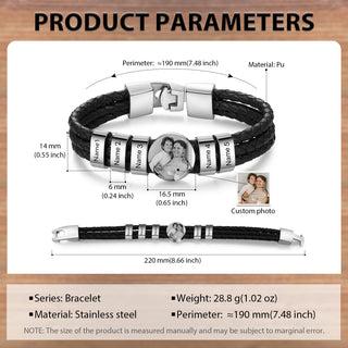 Custom Photo Leather Bracelet