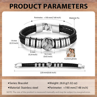 Custom Photo Leather Bracelet