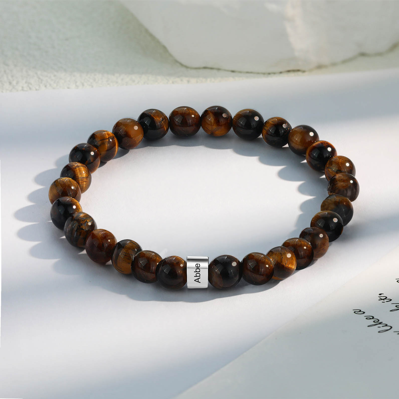 Custom Name Tiger eye stone bracelet