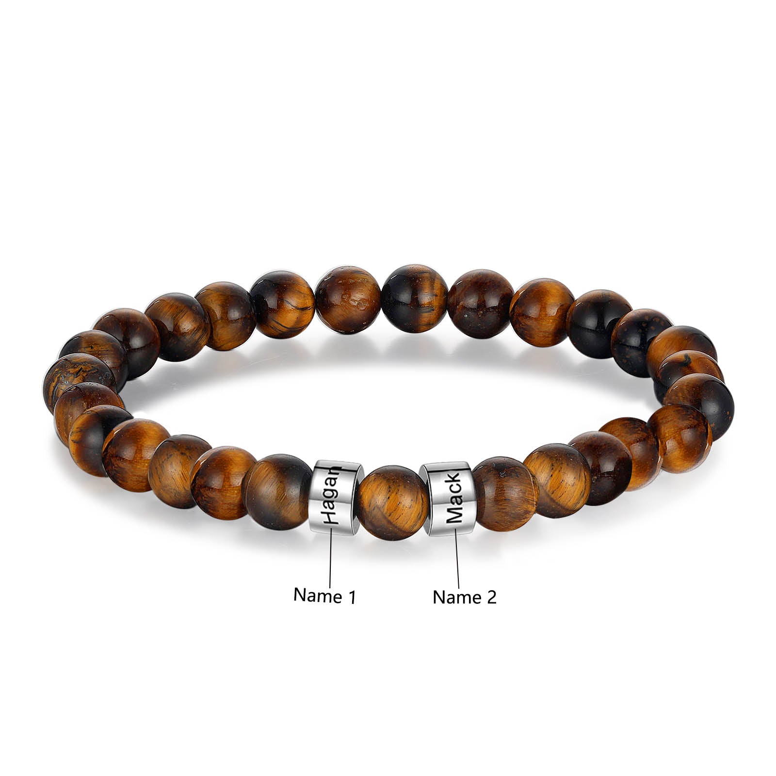 Custom Name Tiger eye stone bracelet