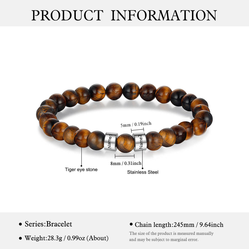 Custom Name Tiger eye stone bracelet