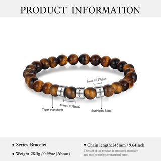 Custom Name Tiger eye stone bracelet