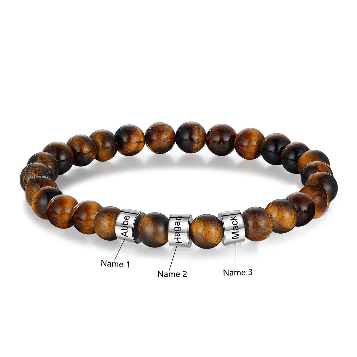 Custom Name Tiger eye stone bracelet