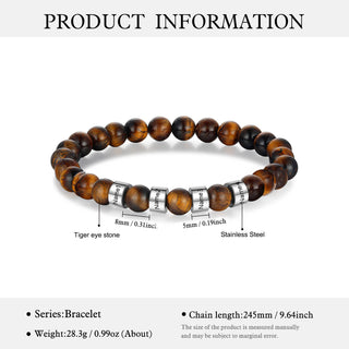 Custom Name Tiger eye stone bracelet