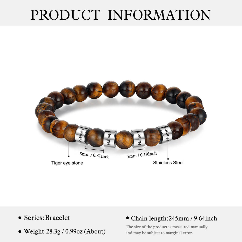 Custom Name Tiger eye stone bracelet