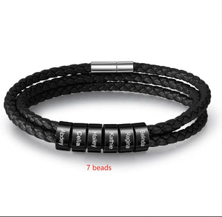 Custom Name Leather Bracelet