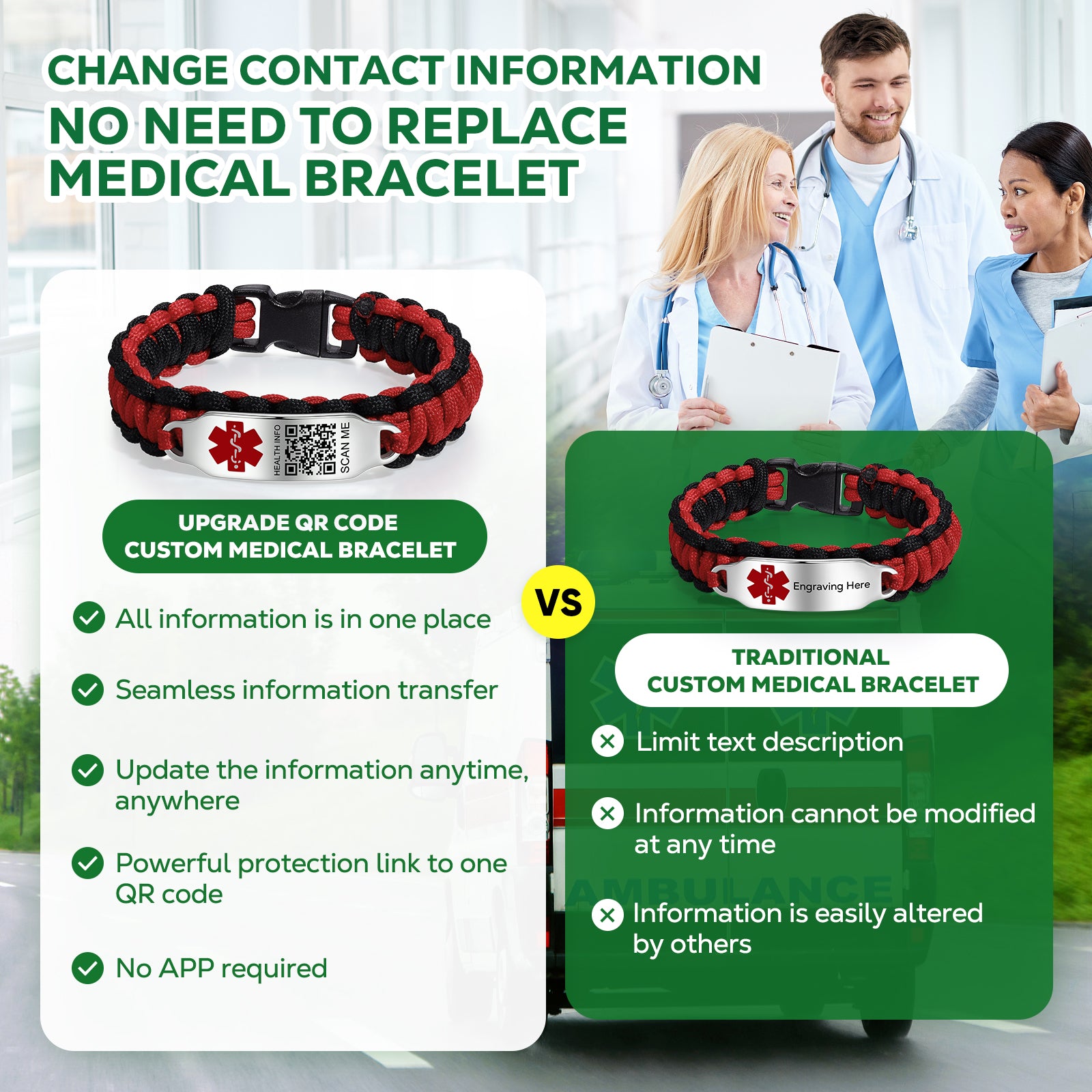 Custom Code Medical Bracelet