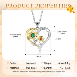 925 Sterling Silver Custom Birthstone necklace
