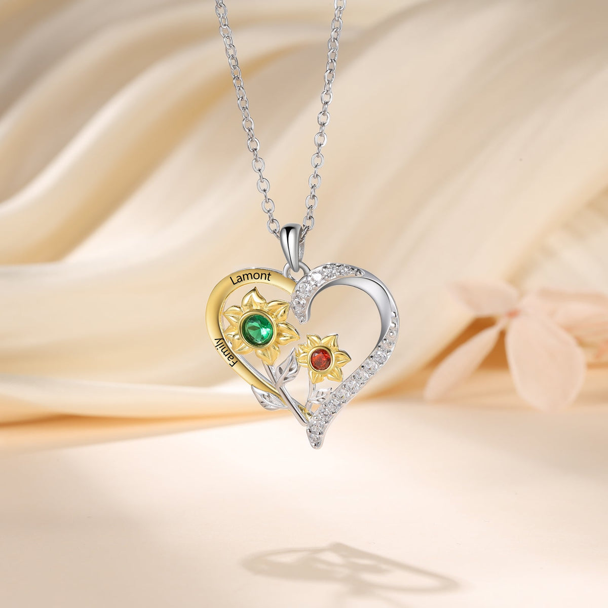 925 Sterling Silver Custom Birthstone necklace