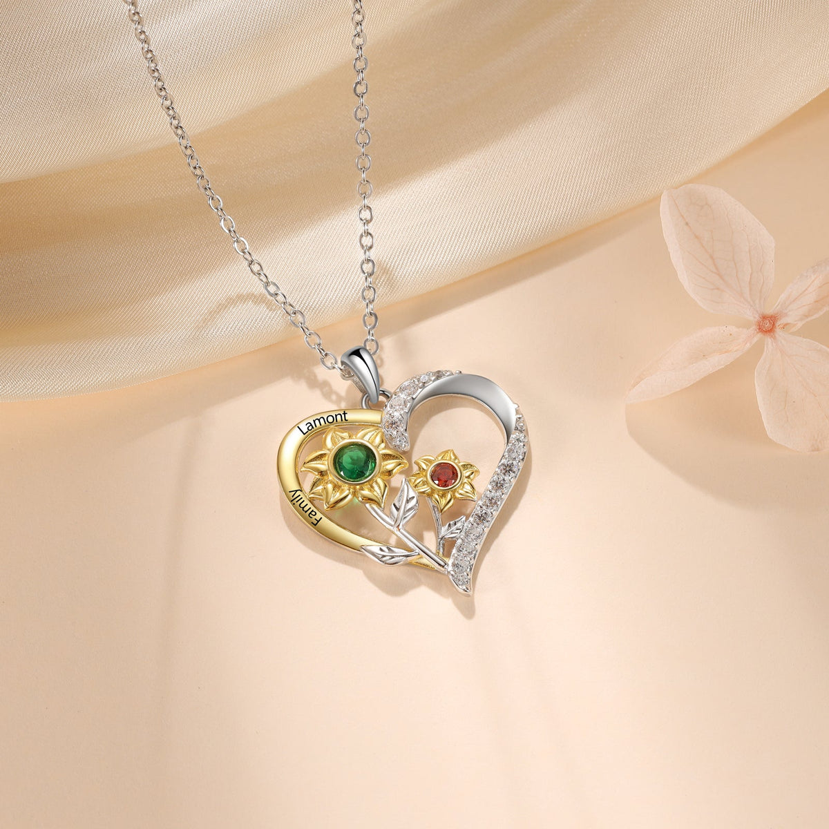 925 Sterling Silver Custom Birthstone necklace
