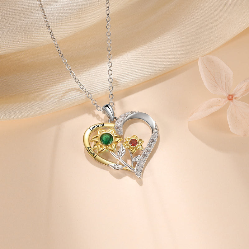 925 Sterling Silver Custom Birthstone necklace
