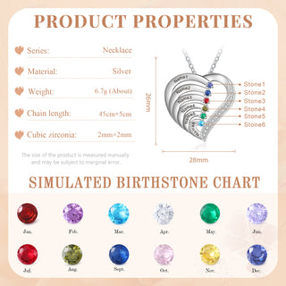 925 Sterling Silver Custom Birthstone necklace