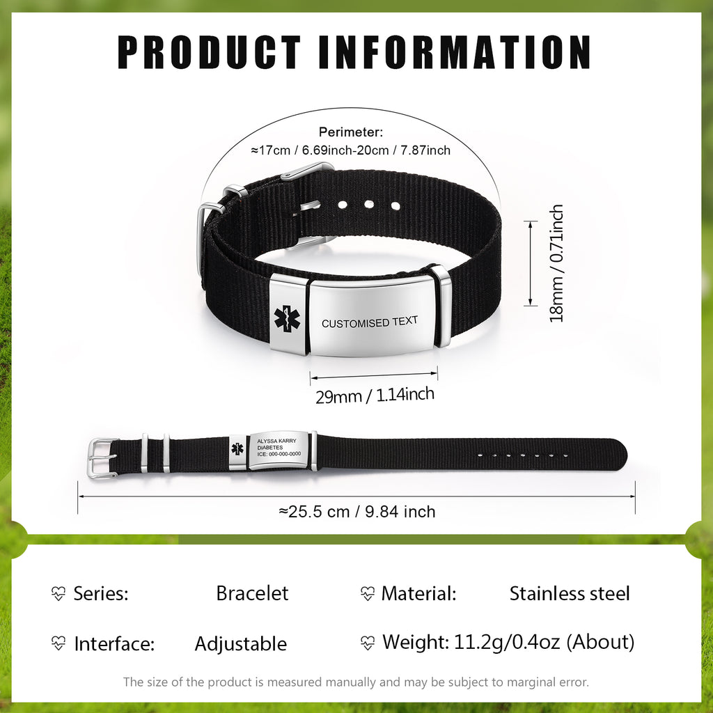 Custom Text Medical Bracelet