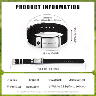 Custom Text Medical Bracelet