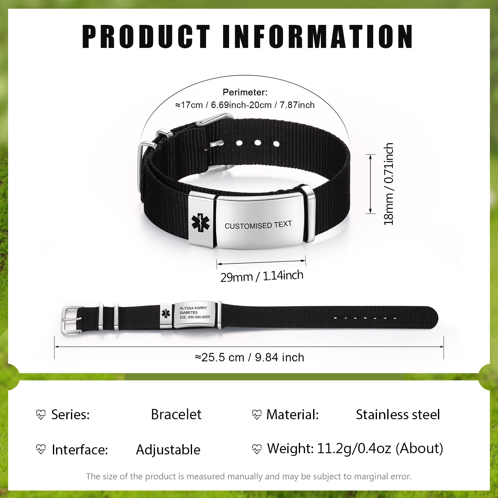 Custom Text Medical Bracelet